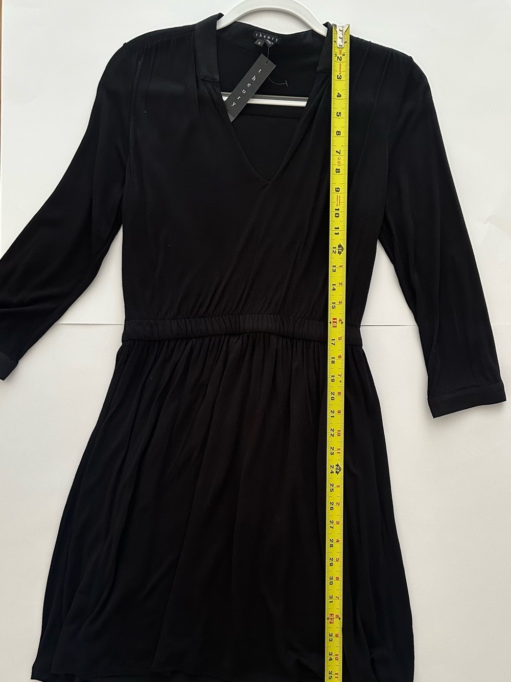 NWT Theory Black V-Neck Long Sleeve Dress, soft and comfy, Small